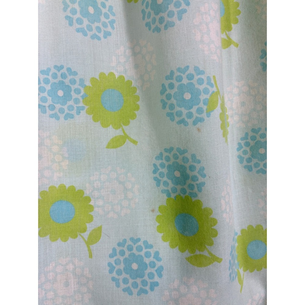 Vintage Dutchmaid Blue Green Floral Mod Shift Nightgown Dress Medium 12 28-30 - Picture 7 of 8